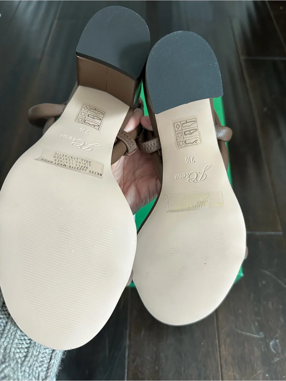 J. Crew Lucie Slingback Brown Leather Strappy Heel Sandals